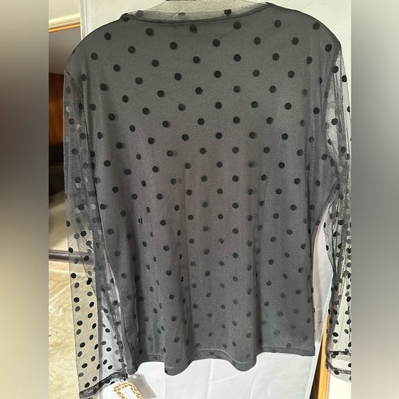 Interplay Couture top with sheer sleeves. Brand new. Never worn. - Picture 7 of 7